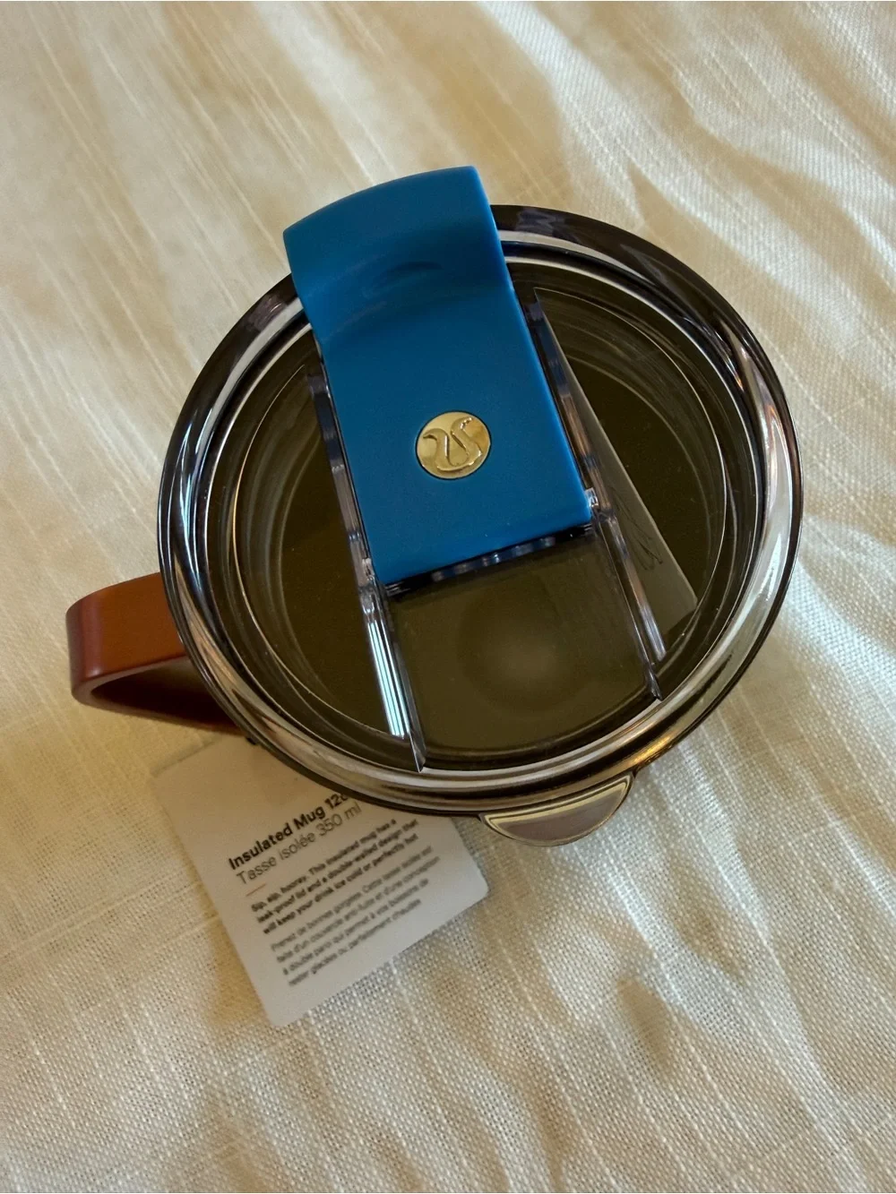 lululemon athletica Iridescent Blue-Green Insulated Mug with Copper Handle